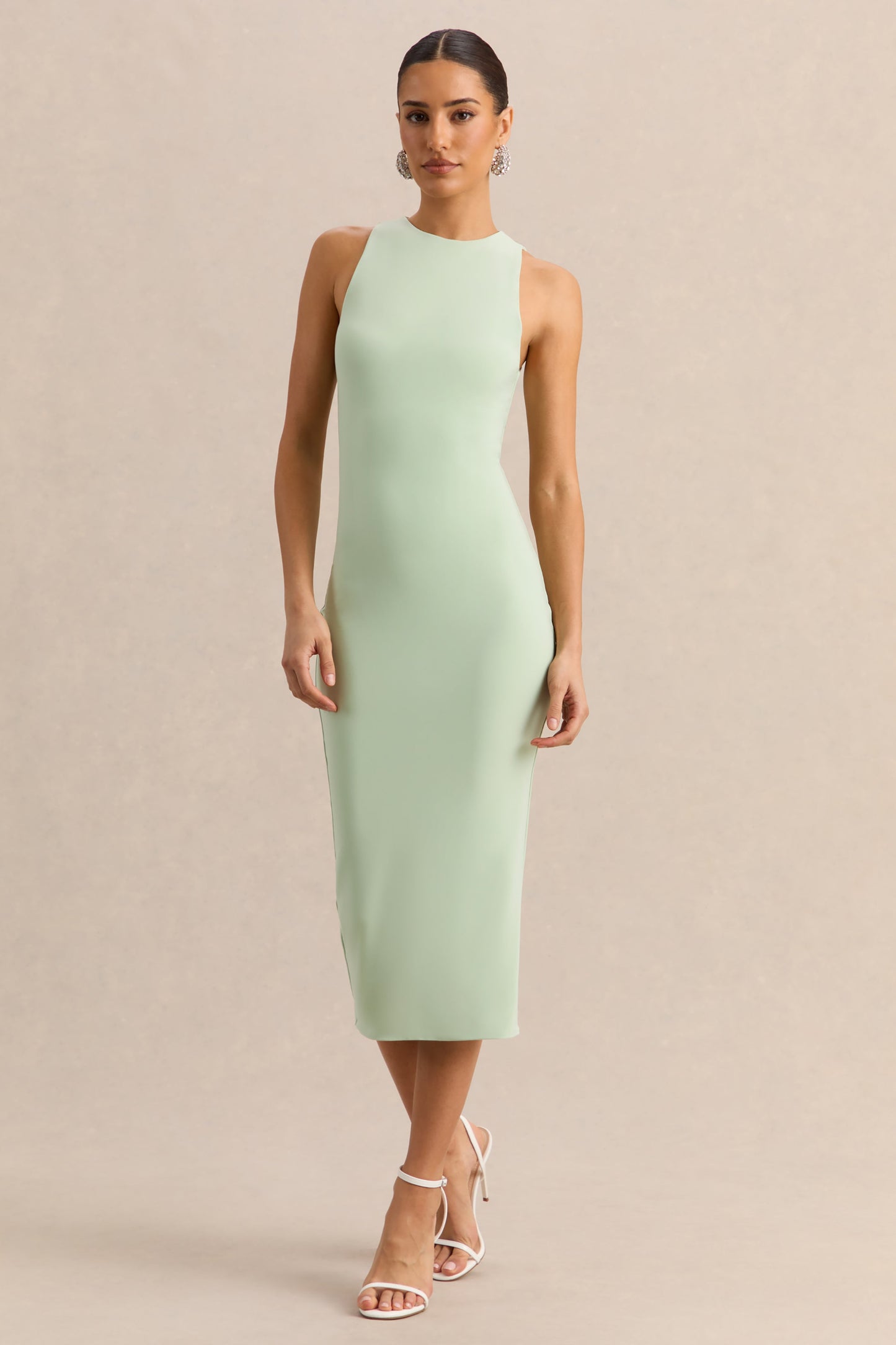 Mirana | Mint High-Neck Midi-Dress