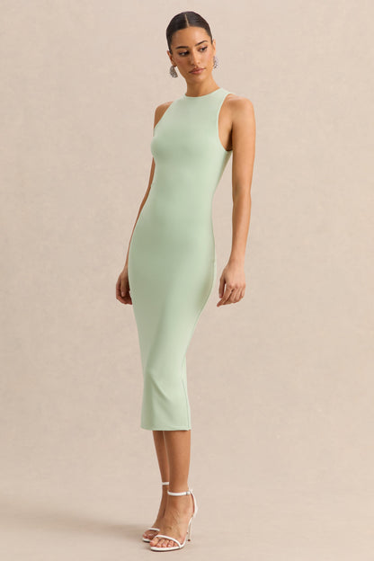 Mirana | Mint High-Neck Midi-Dress