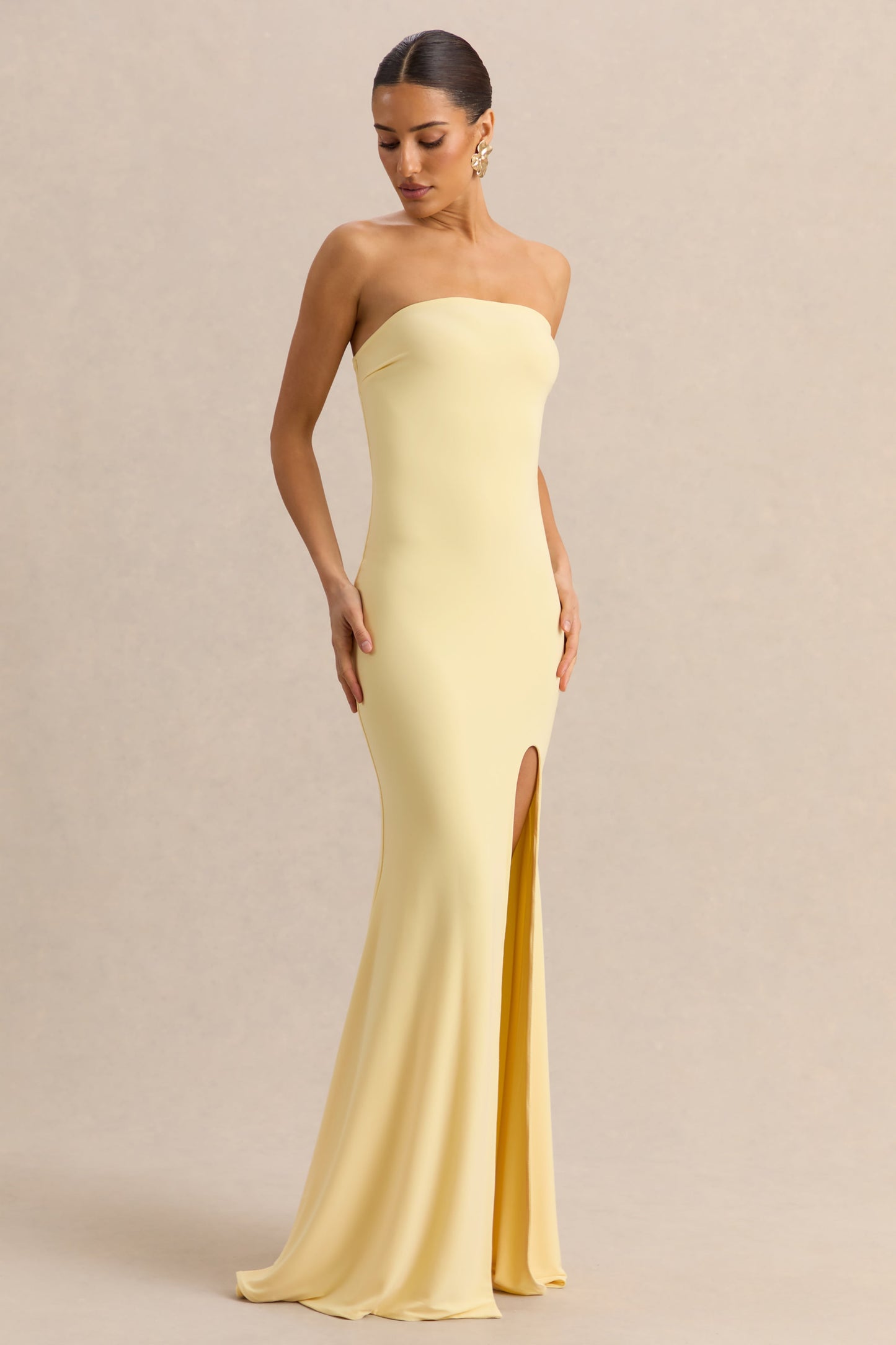 Melva | Lemon Bandeau Maxi Dress