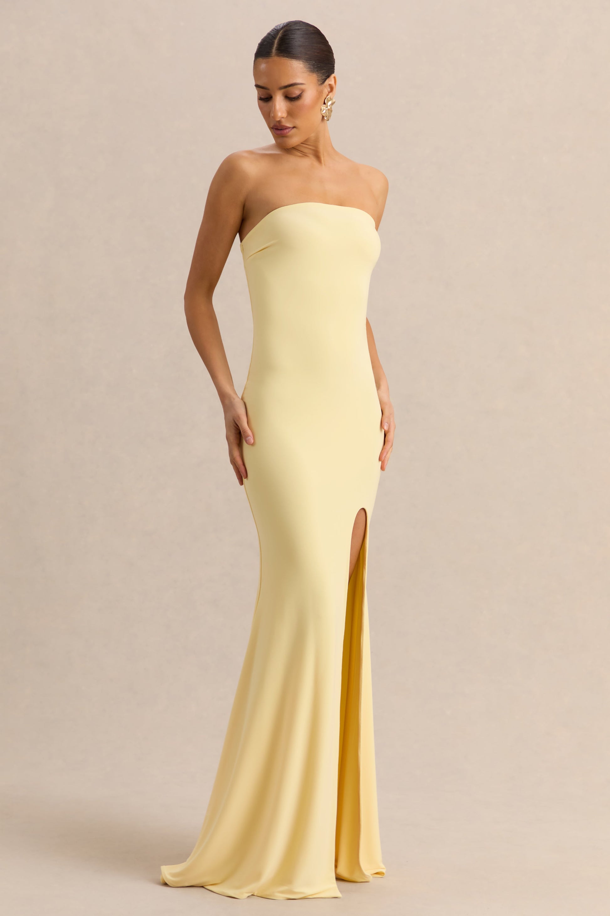 Melva | Lemon Bandeau Maxi Dress