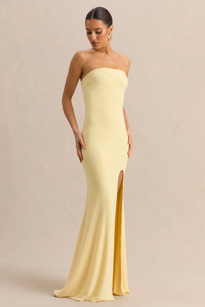 Melva | Lemon Bandeau Maxi Dress