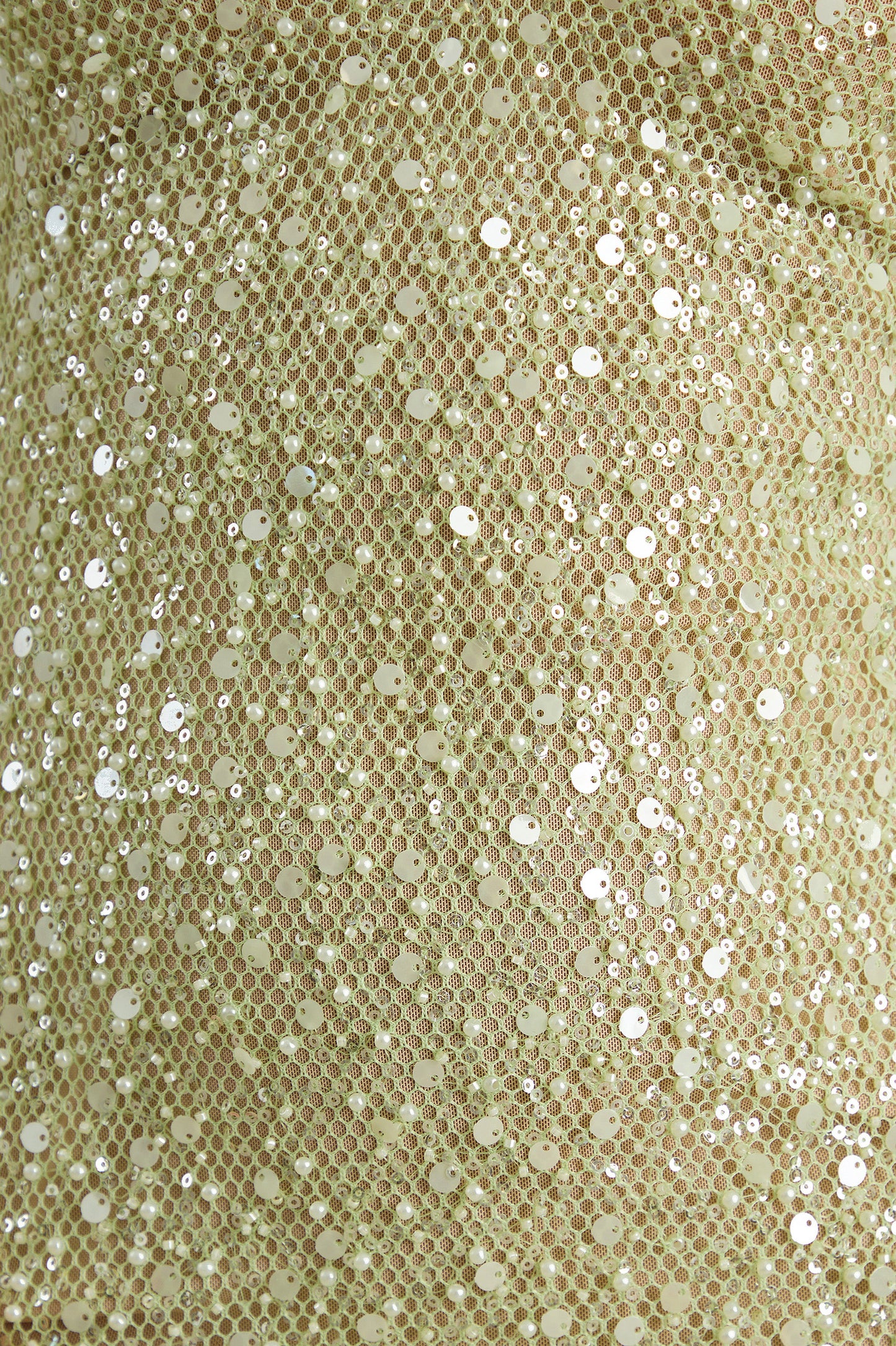 Minna | Sage Sheer Sequin Plunge-Neck Maxi Dress