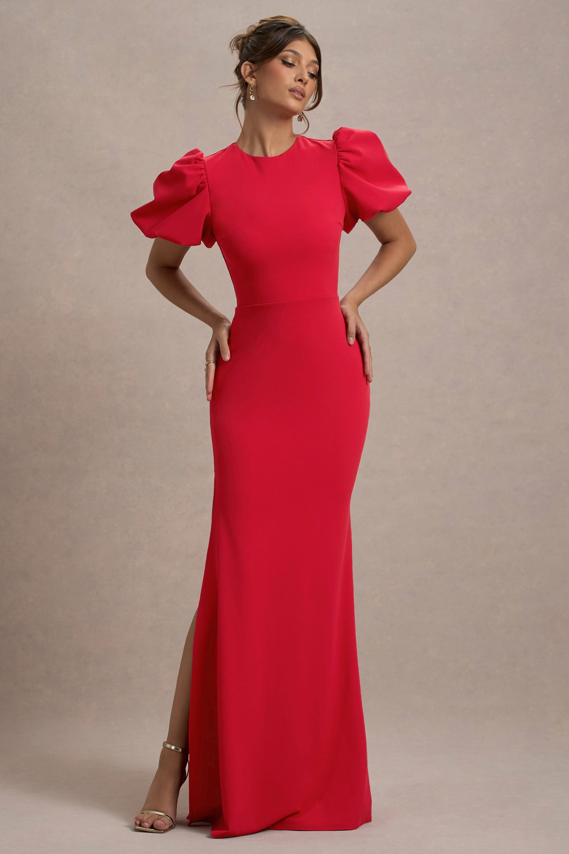 Love Letters | Red Puff-Sleeve Maxi Dress