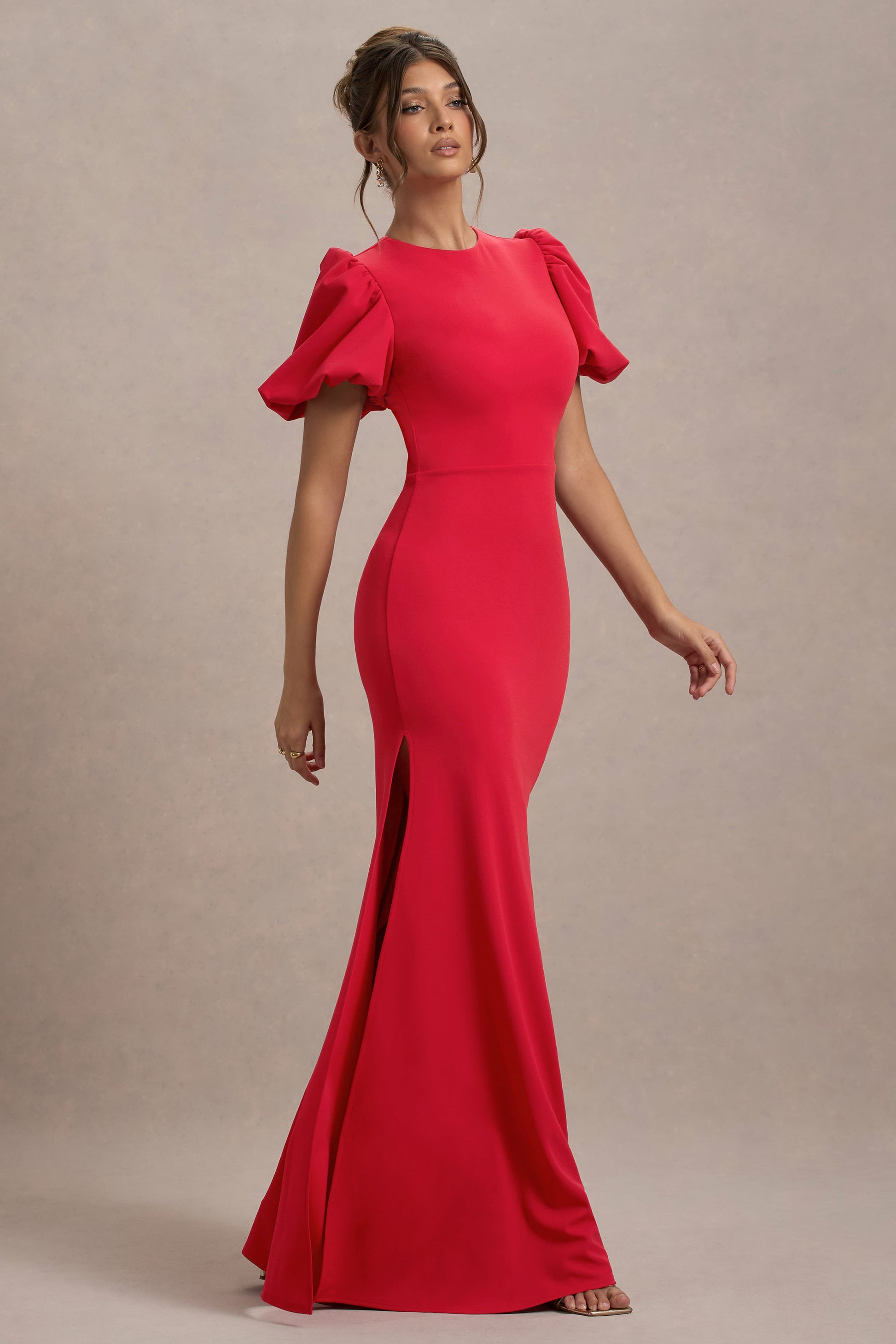 Love Letters | Red Puff-Sleeve Maxi Dress