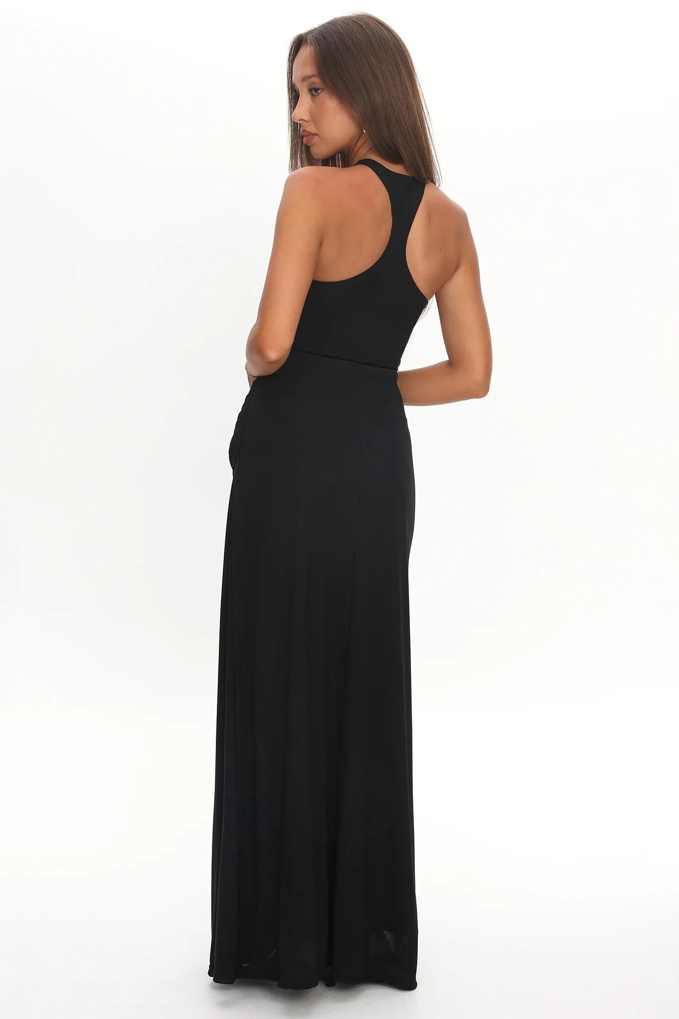 Solange Maxi Dress Black Halter Long Dress