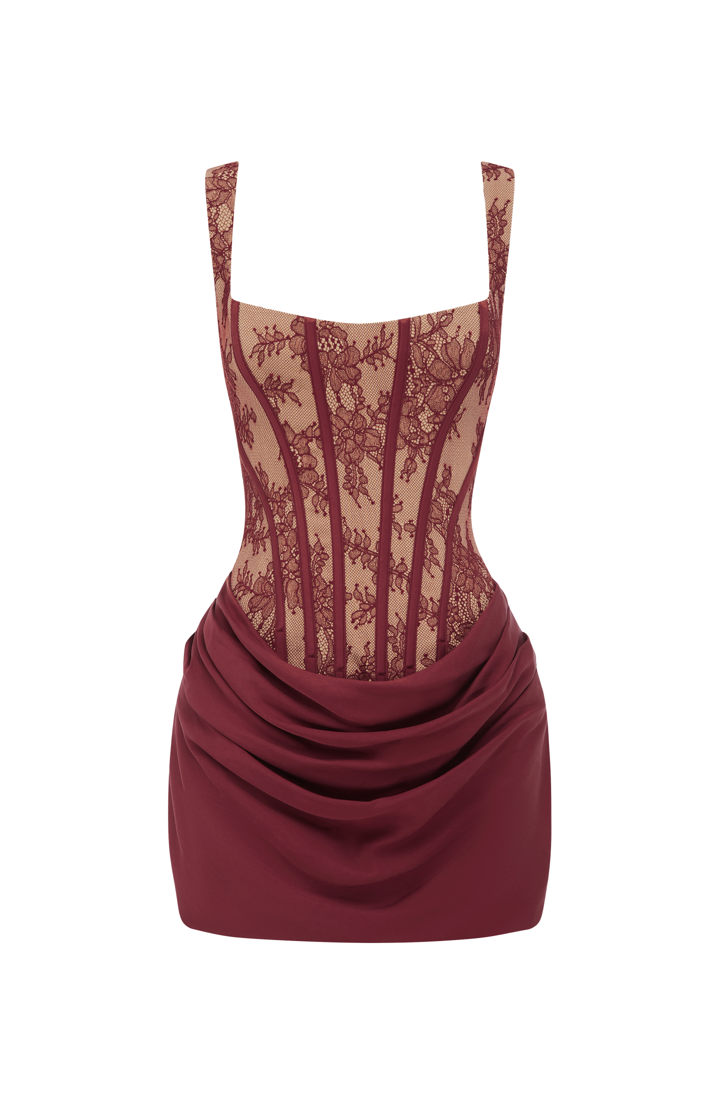 Cornelia Mini Dress Burgundy Lace