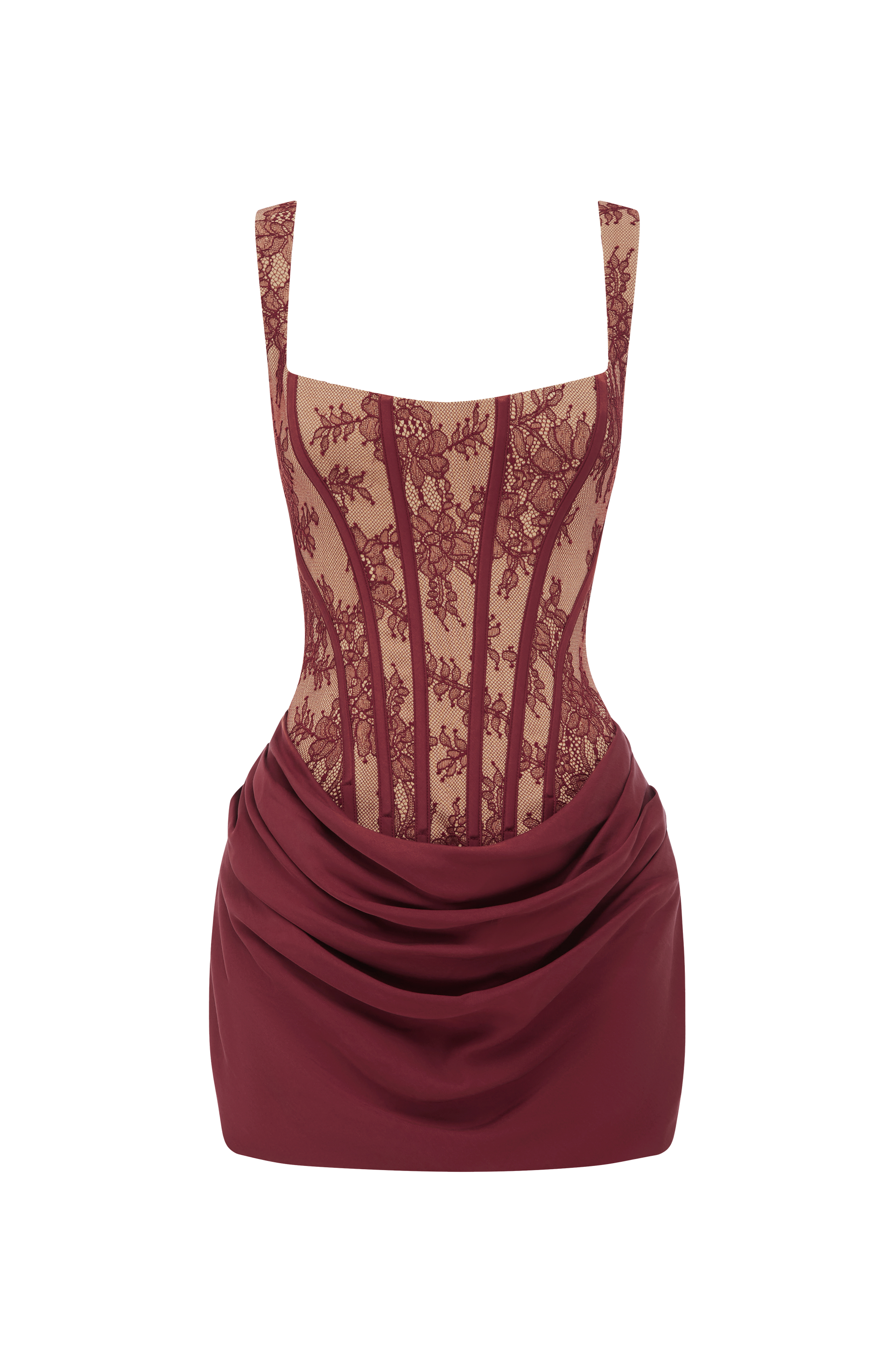 Cornelia Mini Dress Burgundy Lace