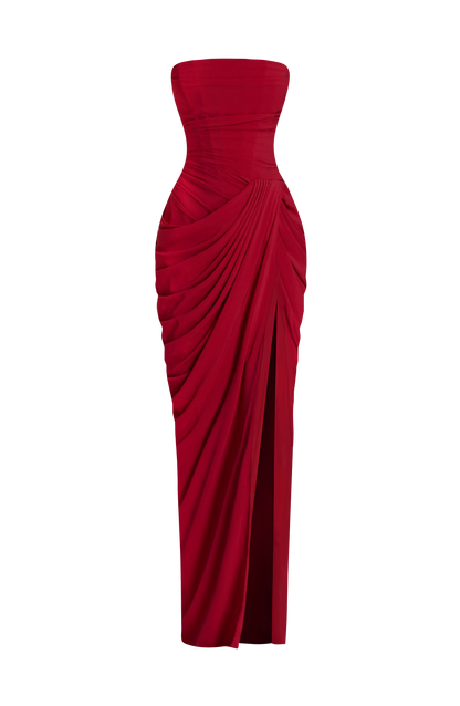 Cyra Maxi Dress Deep Red