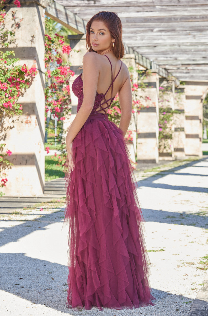 Dahlia Gown Mulberry Tulle & Lace Dress