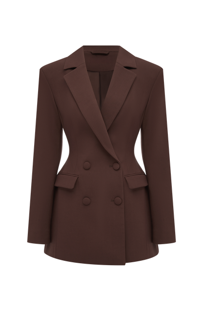 Elvira Mini Dress Plum Brown