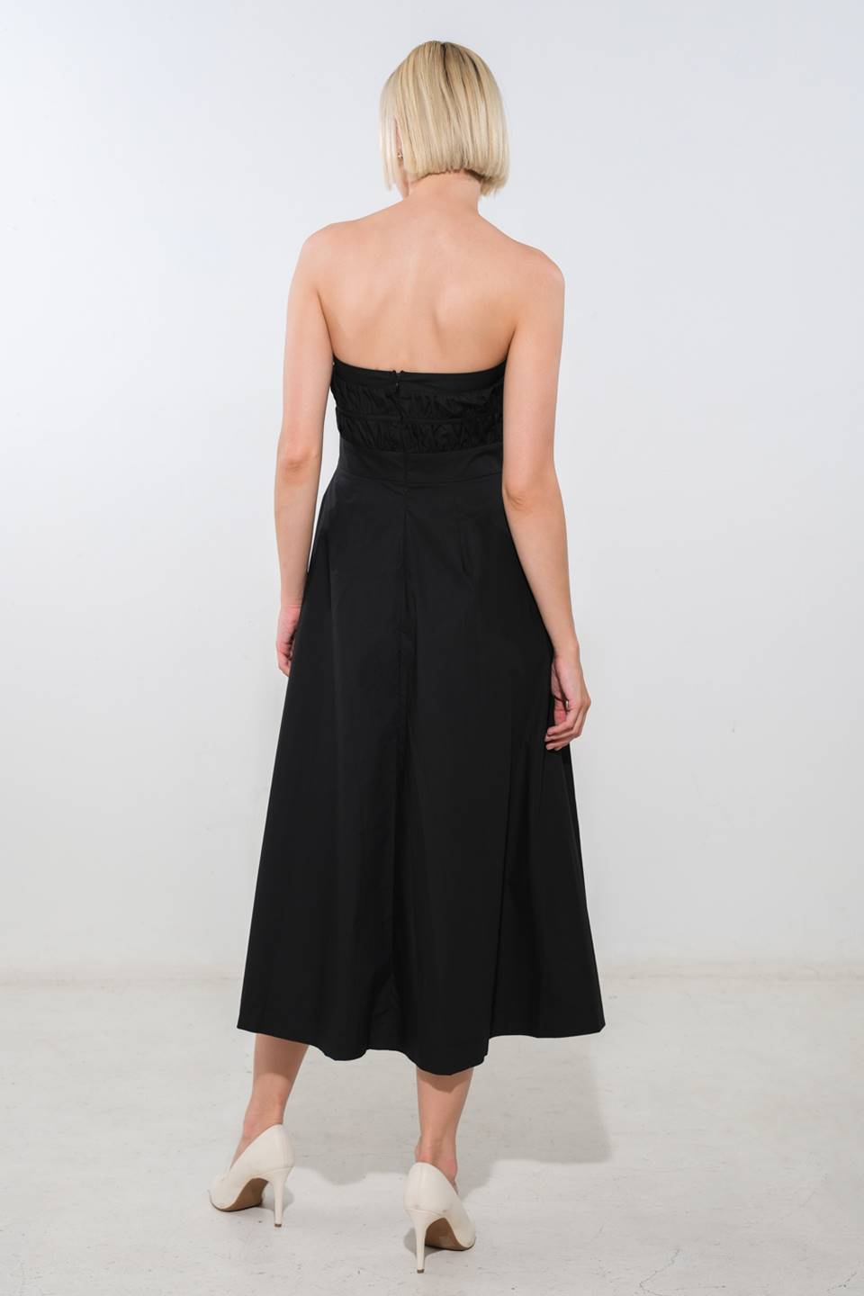 MYSTIC MIDI DRESS STRAPLESS COTTON DRESS