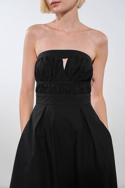 MYSTIC MIDI DRESS STRAPLESS COTTON DRESS