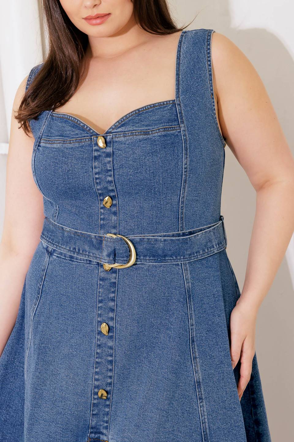 PRETTY PICTURE SWEETHEART DENIM DRESS