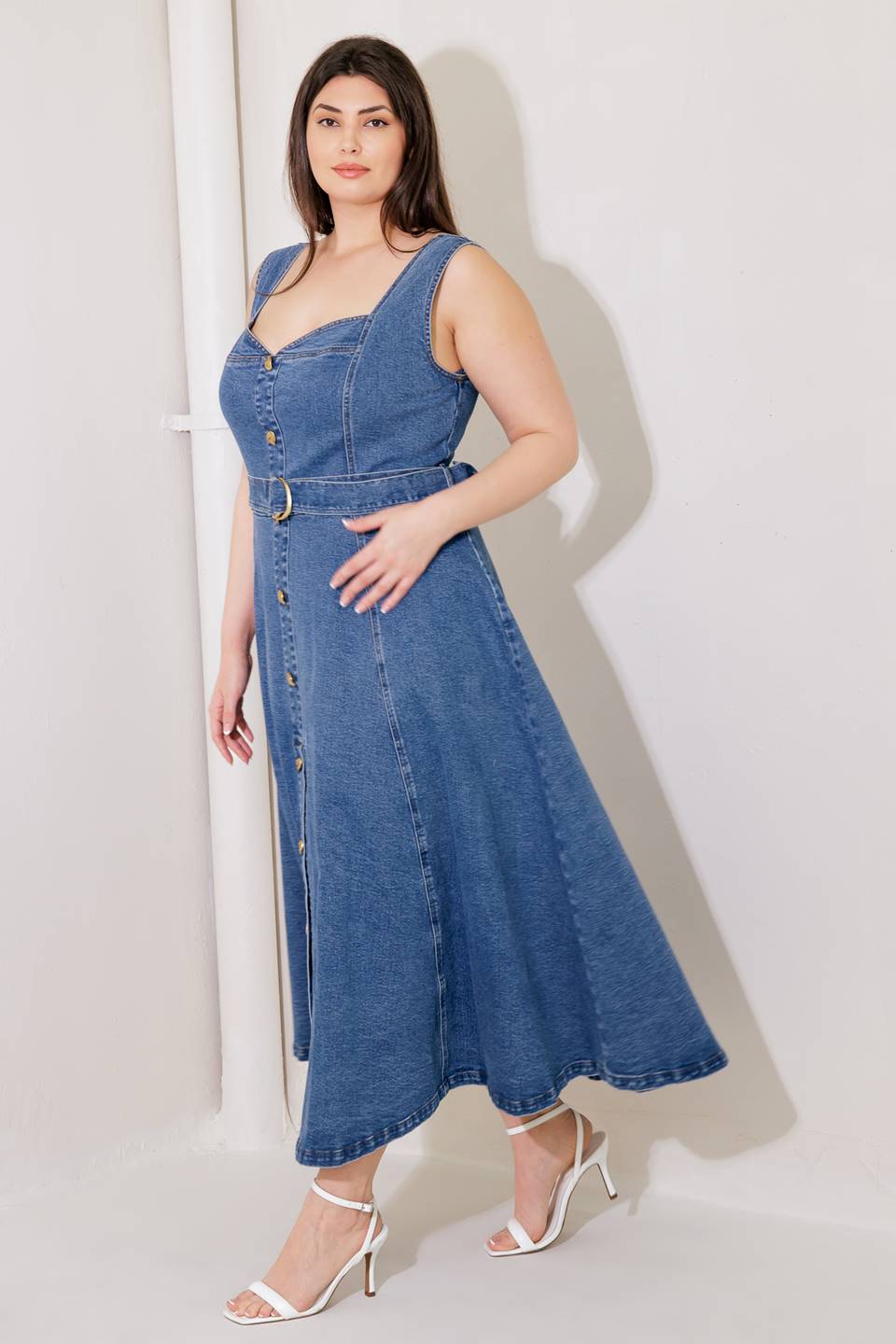 PRETTY PICTURE SWEETHEART DENIM DRESS