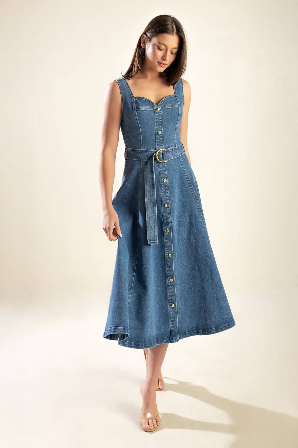 PRETTY PICTURE SWEETHEART DENIM DRESS