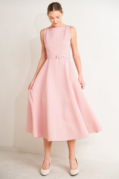 LIVING THE DREAM PINK MIDI DRESS