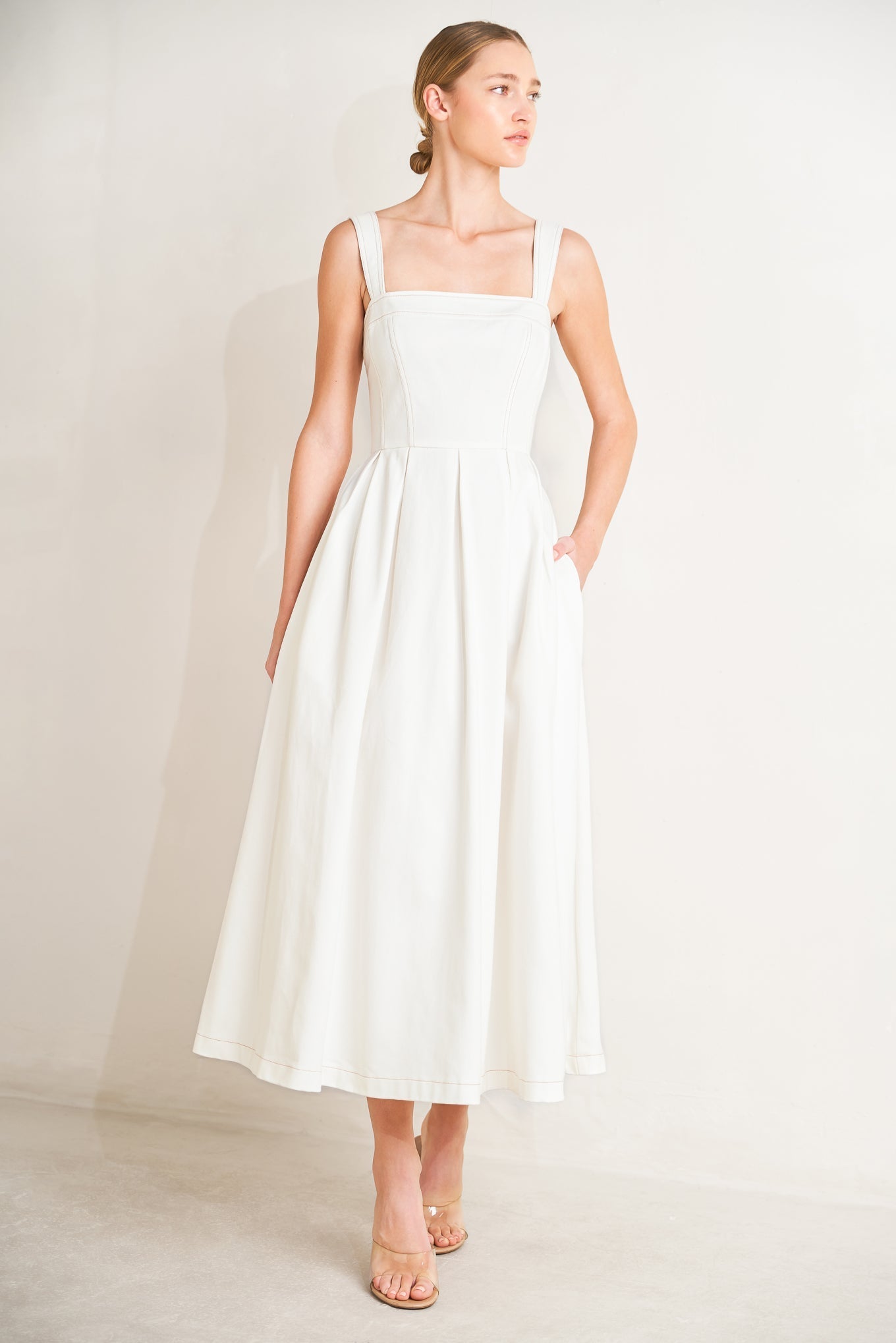 SERENE CHARM OFF WHITE MIDI DRESS FINAL