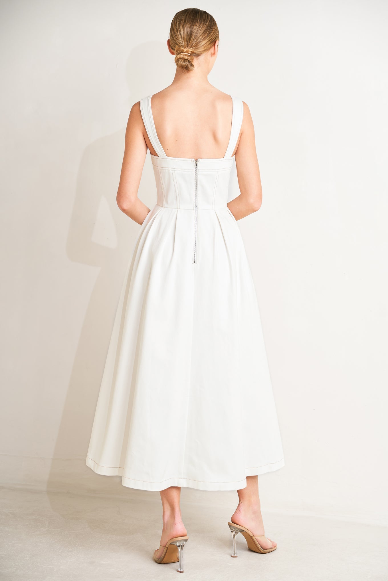 SERENE CHARM OFF WHITE MIDI DRESS FINAL