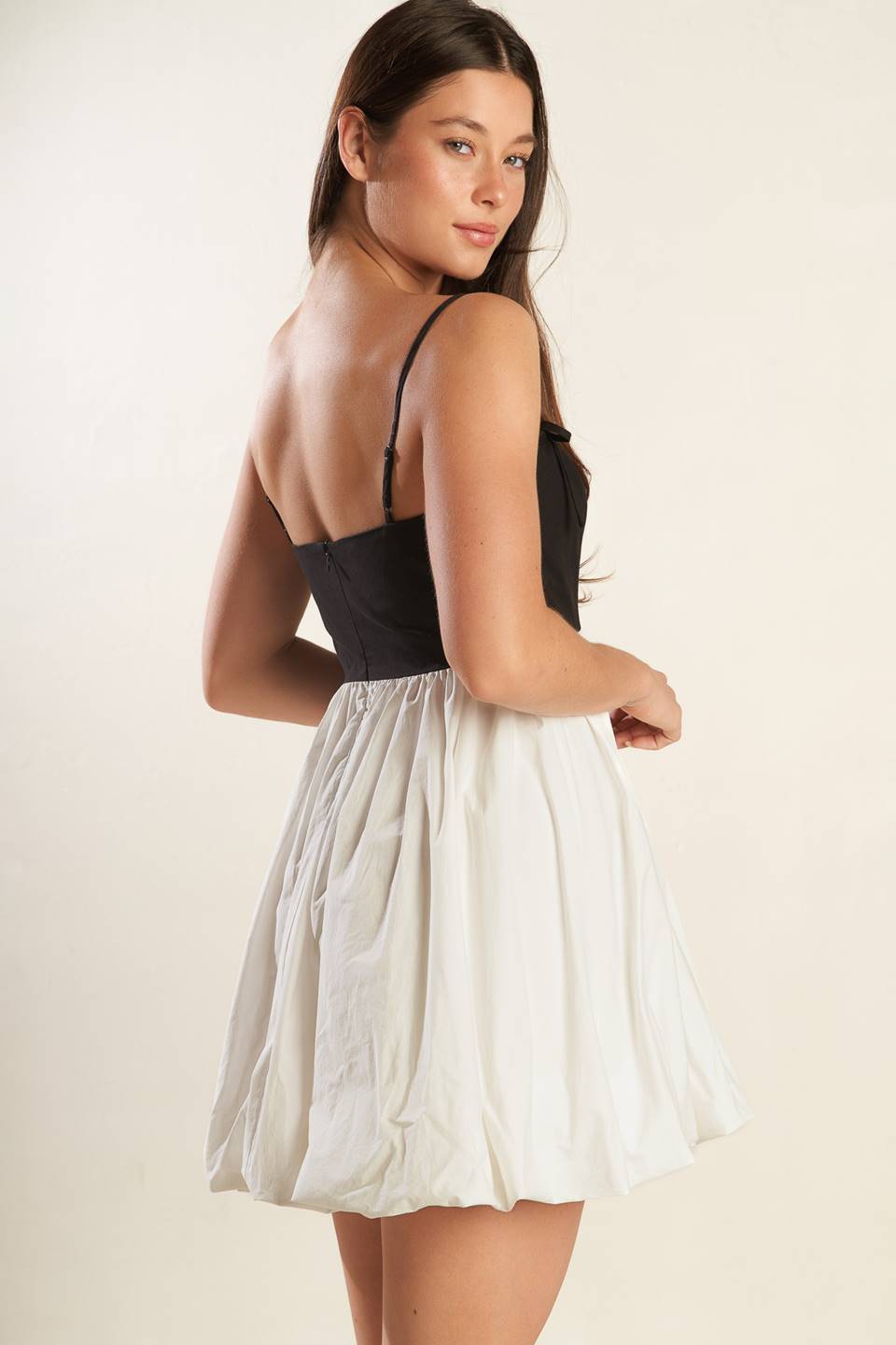 SLAY ALL DAY BLACK & WHITE MINI DRESS