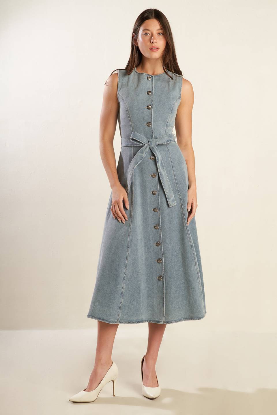 NAUTICAL & NICE LIGHT DENIM BUTTON DOWN DRESS