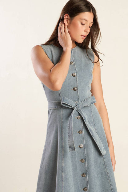 NAUTICAL & NICE LIGHT DENIM BUTTON DOWN DRESS