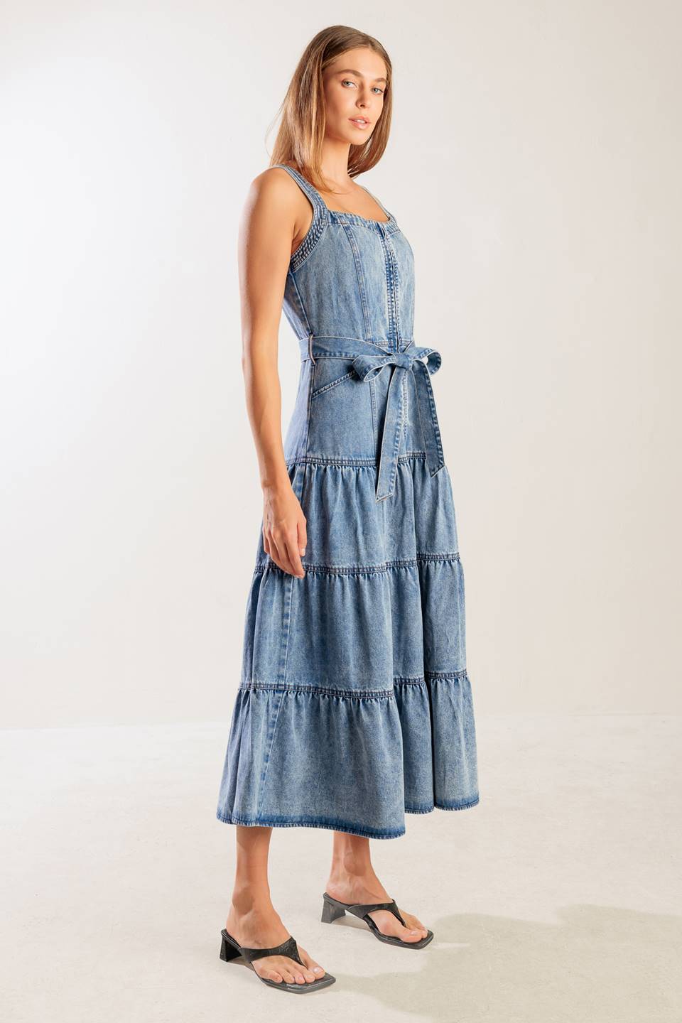 SUNSHINE STATE OF MIND ZIP FRONT DENIM DRESS