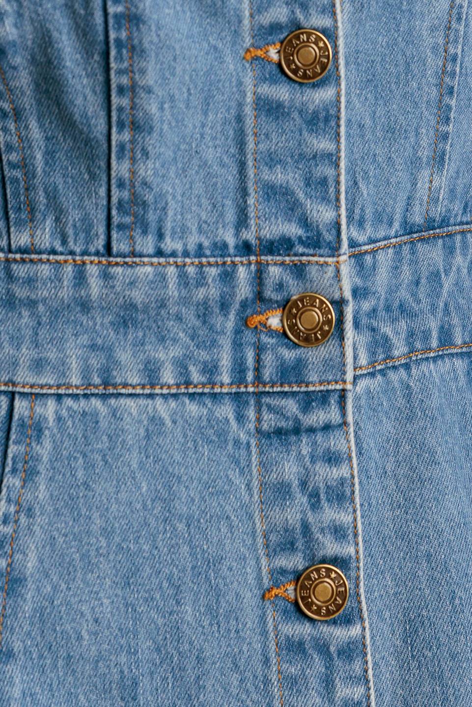 THE JOURNEY BEGINS BUTTON DOWN DENIM MIDI DRESS
