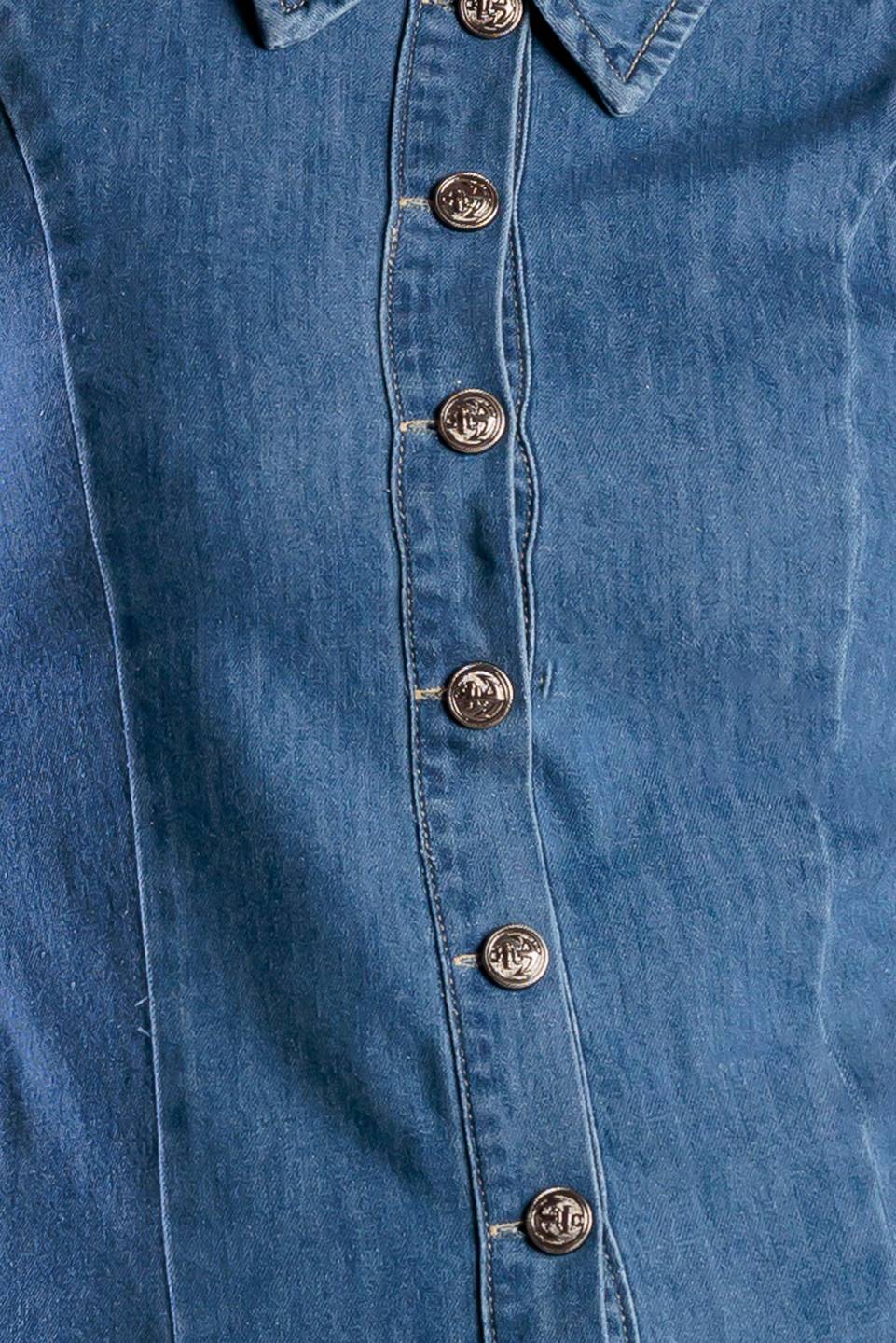 WHERE I WANT TO BE BUTTON FRONT DENIM MINI DRESS