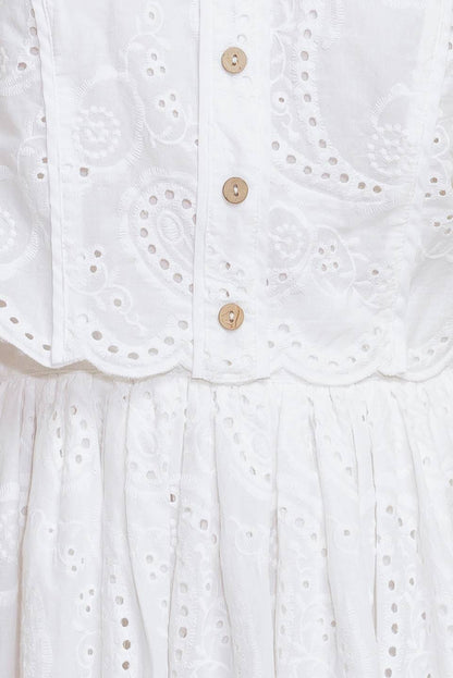 JOVIE WHITE EYELET MINI DRESS