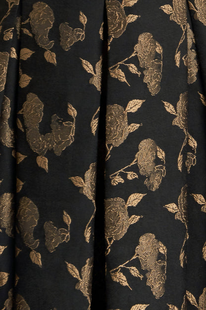 GARDEN OPERA BLACK & BROWN MIDI DRESS