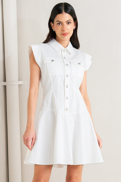 CONFIDENTLY YOURS WHITE MINI DRESS