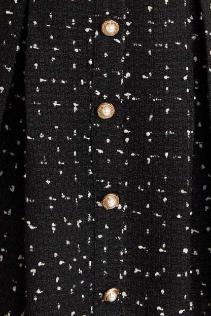 FRENCH CODE BLACK TWEED MINI DRESS