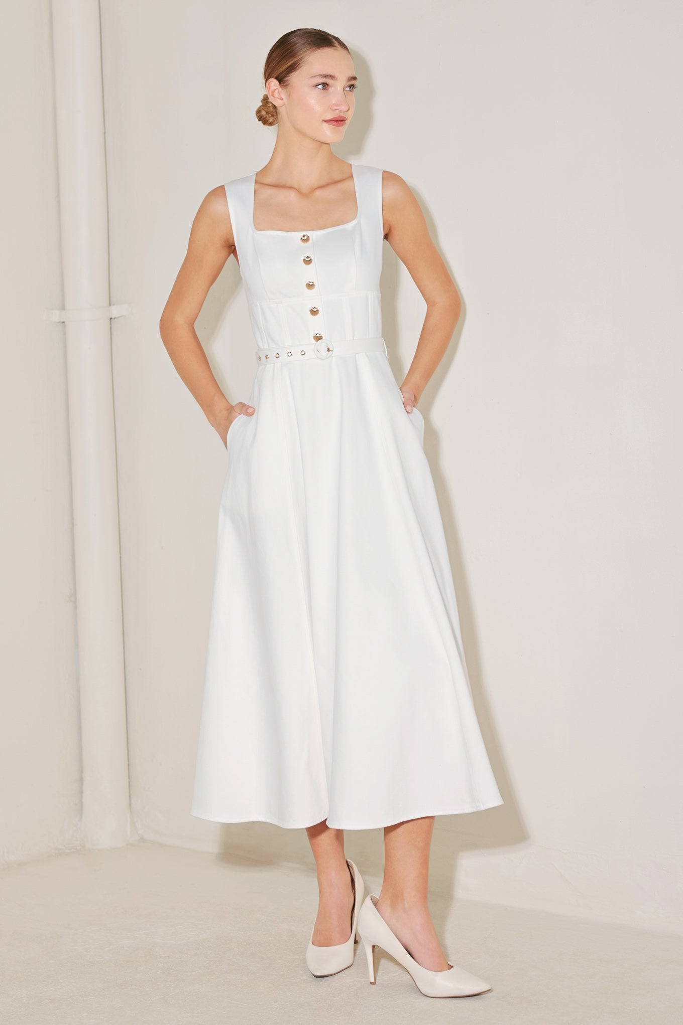 SUMMER SOCIAL WHITE MIDI DRESS FINAL