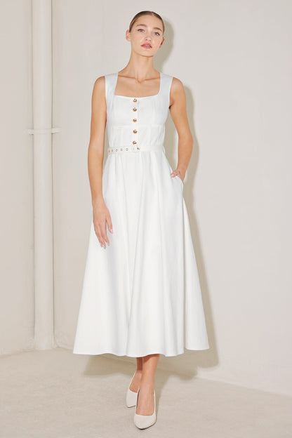SUMMER SOCIAL WHITE MIDI DRESS