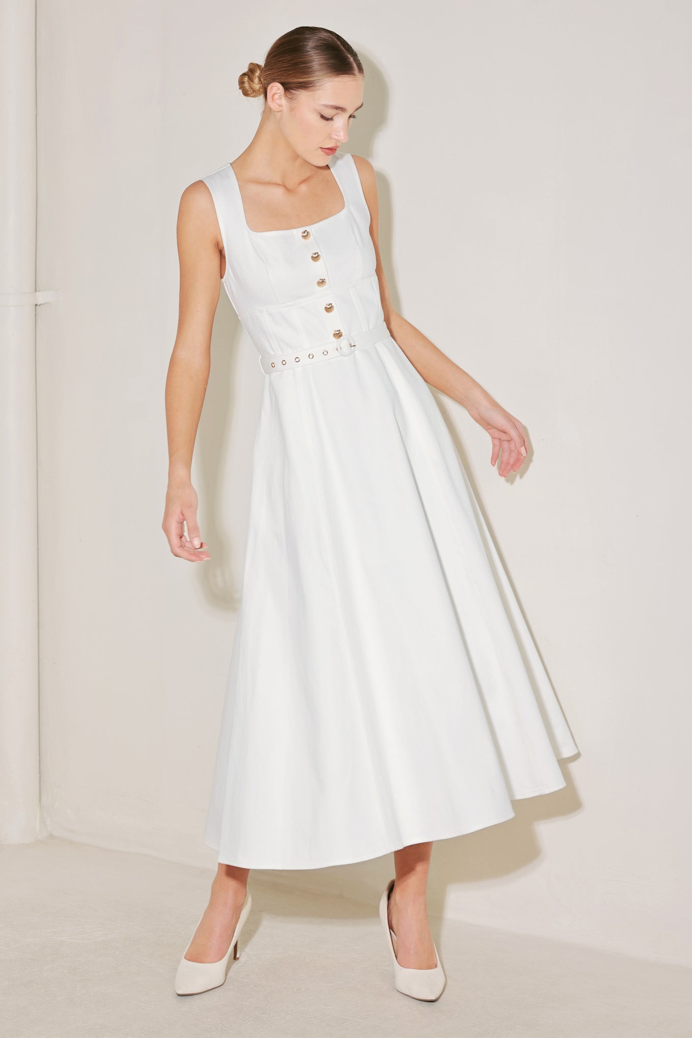 SUMMER SOCIAL WHITE MIDI DRESS