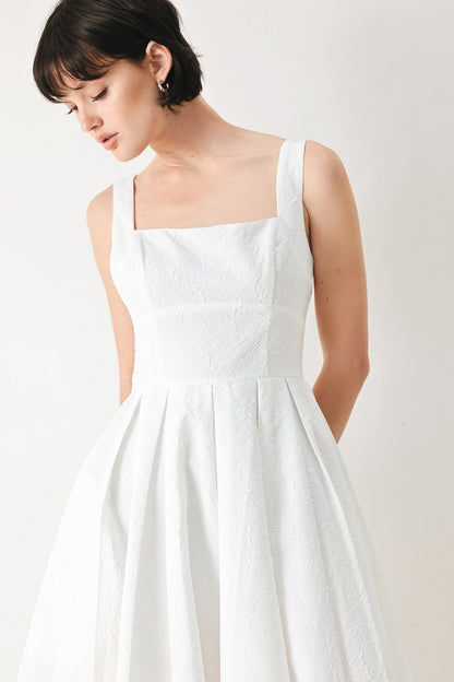 ECHO IN WHITE MIDI DRESS