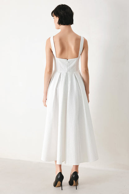 ECHO IN WHITE MIDI DRESS