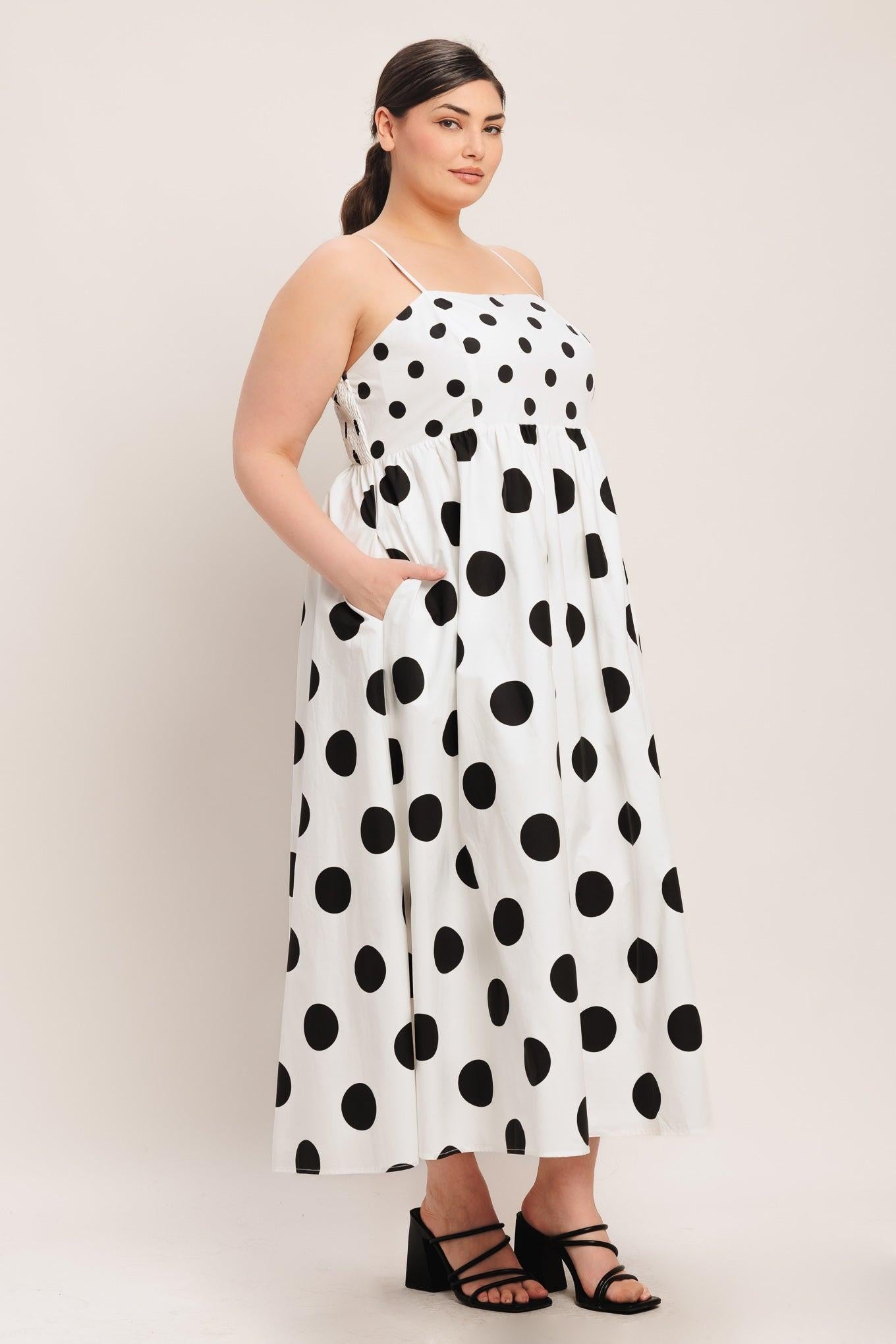 DOLCE VITA POLKA DOT MIDI DRESS