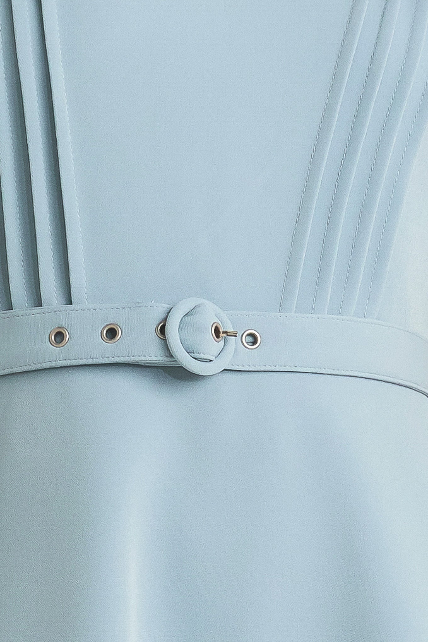 SOFTLY SPOKEN BLUE PINTUCK MIDI DRESS