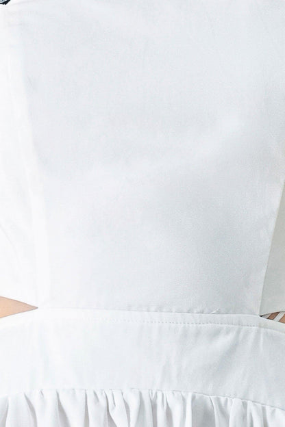 PURE ELEGANCE WHITE MIDI DRESS
