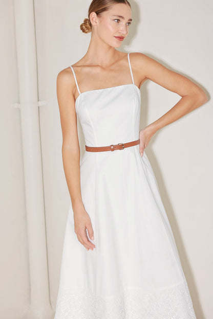 DELICATE ICON WHITE MIDI DRESS