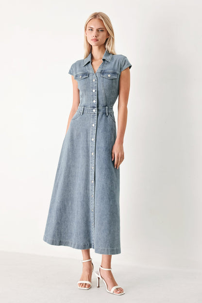 CLASSIC APPEAL ACID WASH DENIM SHIRT DRESS