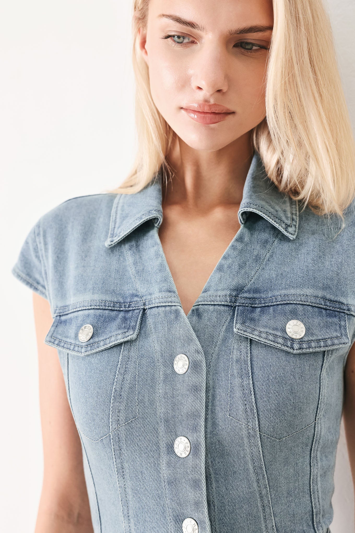 CLASSIC APPEAL ACID WASH DENIM SHIRT DRESS