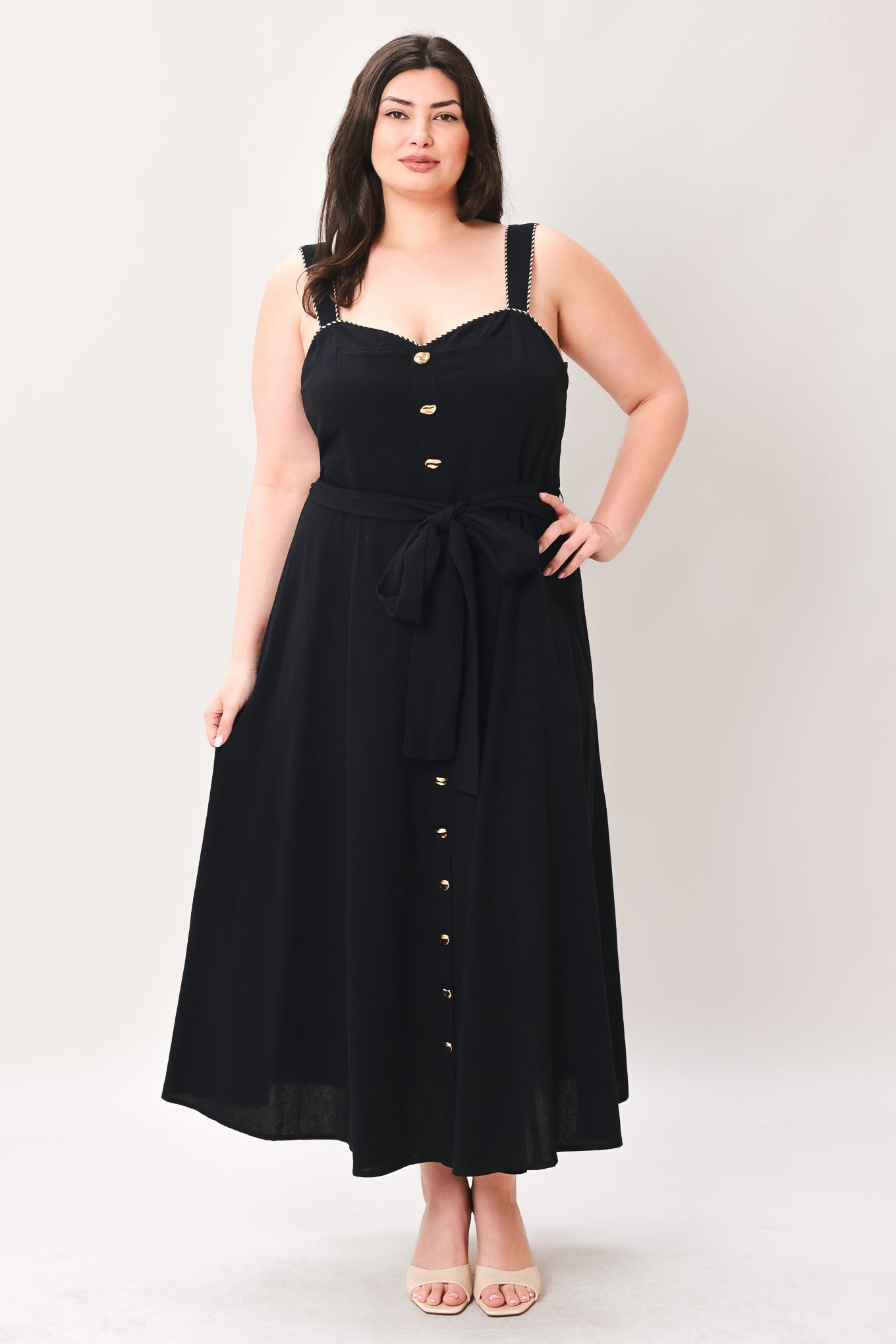 LOVELY NOIR BLACK MIDI DRESS