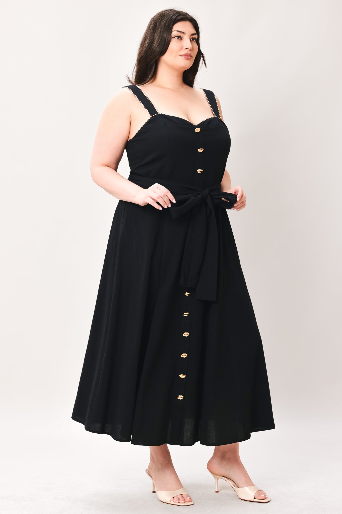 LOVELY NOIR BLACK MIDI DRESS