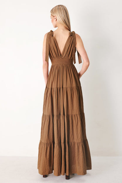 CALM BEAUTY BROWN MAXI DRESS