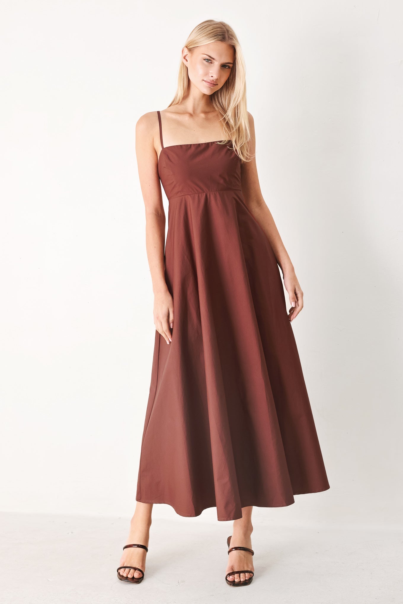 QUIET LUXE DARK ROSE MIDI DRESS