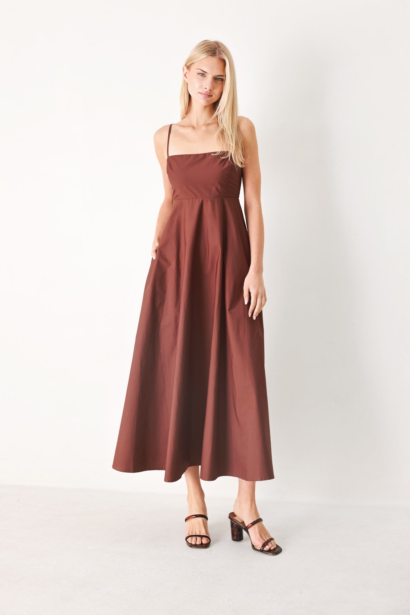 QUIET LUXE DARK ROSE MIDI DRESS