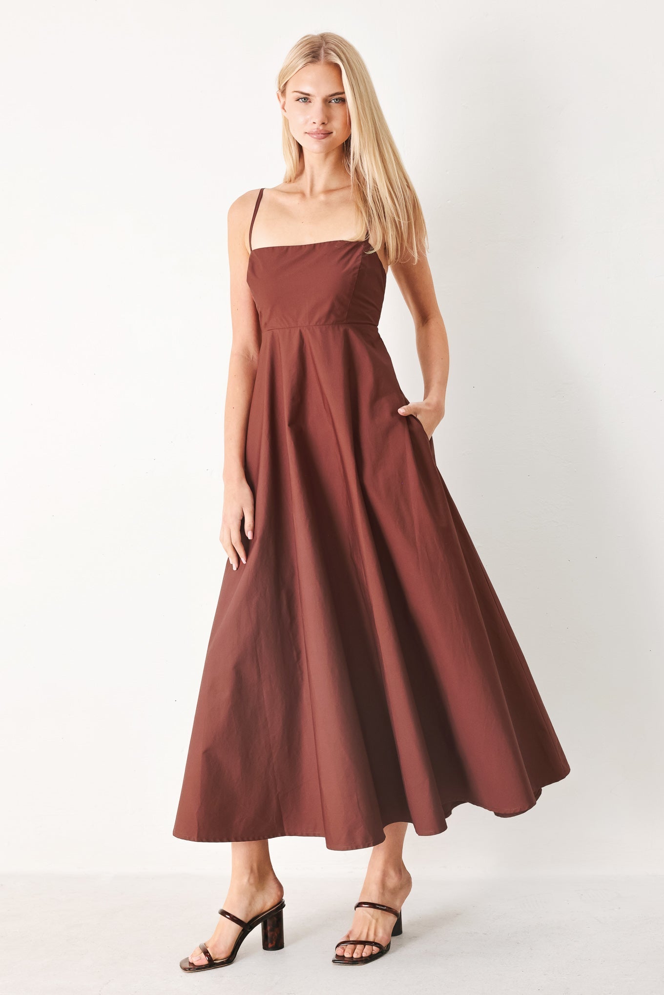QUIET LUXE DARK ROSE MIDI DRESS