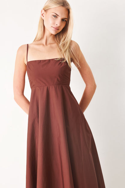 QUIET LUXE DARK ROSE MIDI DRESS